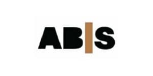 A black and brown logo for abis
