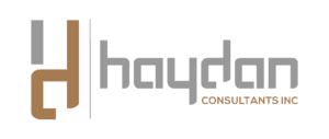 A green background with the word haydon in grey letters.