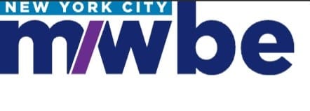 A blue and white logo for the new york city wba.